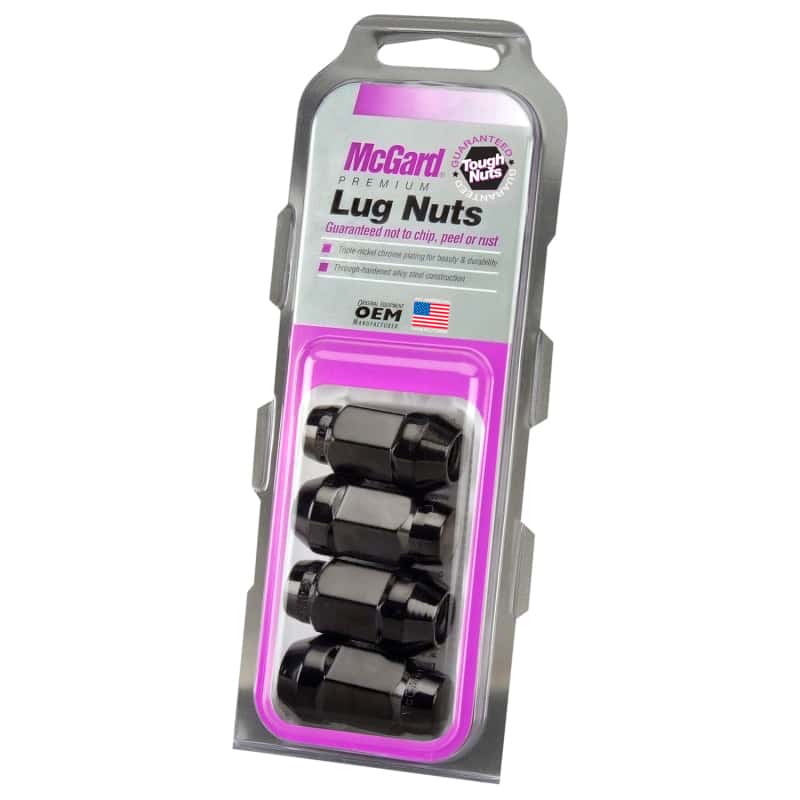 McGard — McGard Hex Lug Nut (Cone Seat Bulge Style) M12X1.5 / 3/4 Hex / 1.45in. Length (4-Pack) - Black - view 6