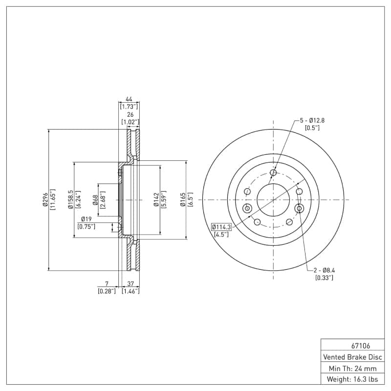 DFC — DFC 14-23 Nissan Qashqai (Canada) Front GeoSPEC Coated Rotor
DFC Brake Rotor - view 6