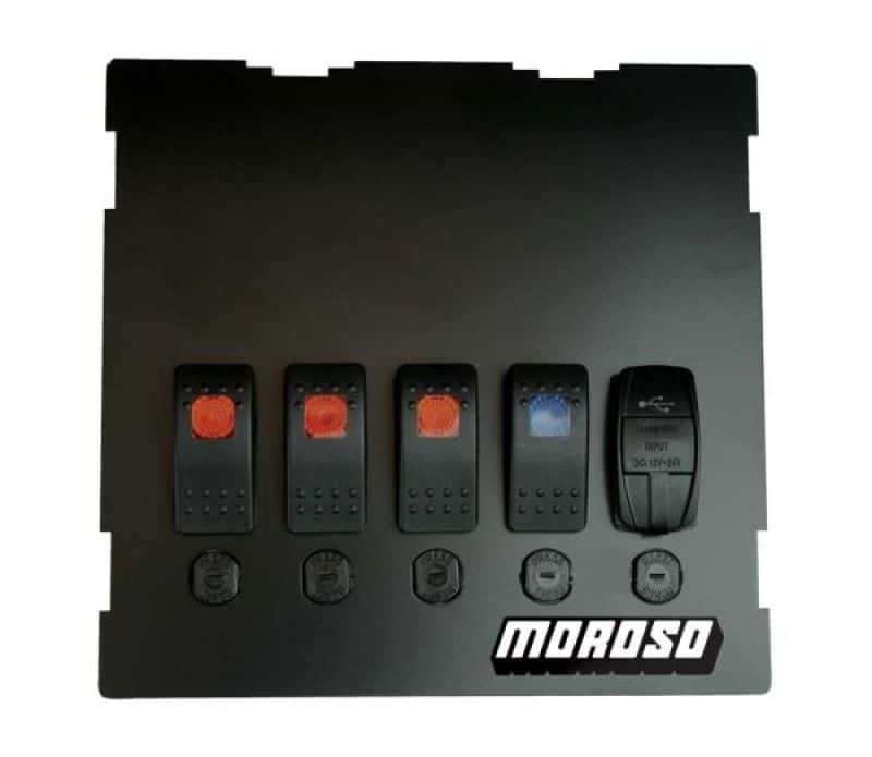 Moroso — Moroso 99-04 Mazda Miata NB Radio/HVAC Pocket Block Off Plate With Switches - view 1