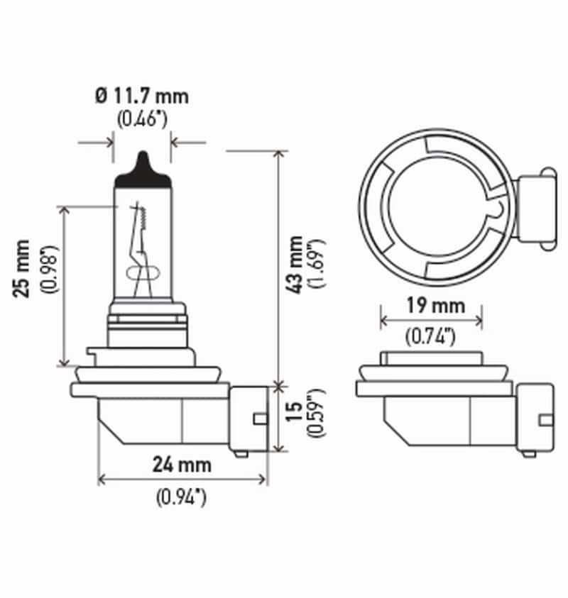 Hella — Hella Bulb H11 12V 55W Pgj192 T4 Sb
H11SB Halogen Bulb - view 4