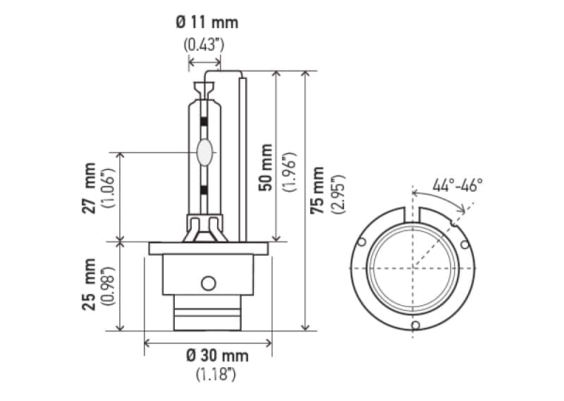 Hella — Hella Xenon D2S Bulb P32-2d 85V 35W 4300k
D2S 4300 K Xen Bulb - view 6