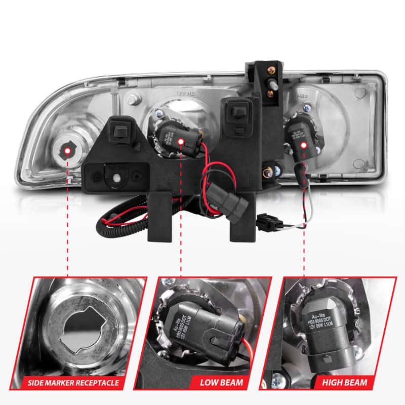 ANZO — ANZO 1998-2005 Chevrolet S-10 Projector Headlights w/ Halo Black
Head Light Set
HdLtSet - view 6