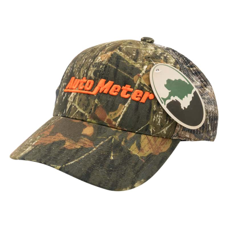 AutoMeter — Autometer Hat Mesh Black w/ Velcro Hunting Camo Blaze Orange
CAMO HAT MESH BACK - view 1