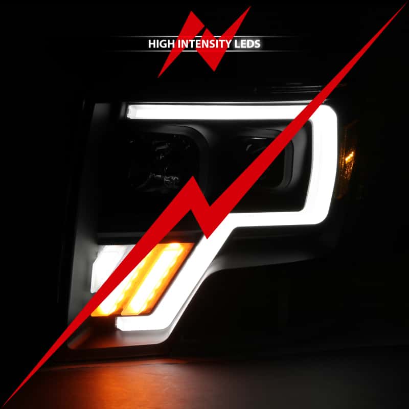 ANZO — ANZO 2009-2013 Ford F-150 Projector Light Bar G4 Switchback Headlights Black Amber
Head Light Set - view 13