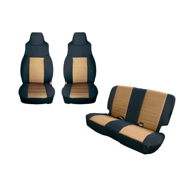 Rugged Ridge — Rugged Ridge Seat Cover Kit Black/Tan 91-95 Jeep Wrangler YJ
Seat Cover - view 1