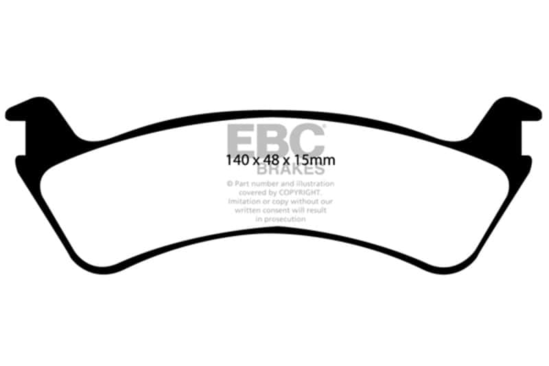 EBC — EBC 00-02 Ford Explorer Sport 4.0 2WD (Phenolic PisTons) Extra Duty Rear Brake Pads
Disc Brake Pad - view 1