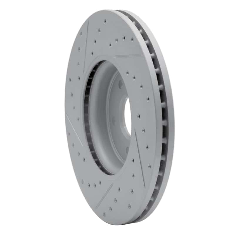 R1 Concepts — R1 17-19 Jaguar Xe Front Right Drilled & Slotted Geo-Carbon Rotor - view 4