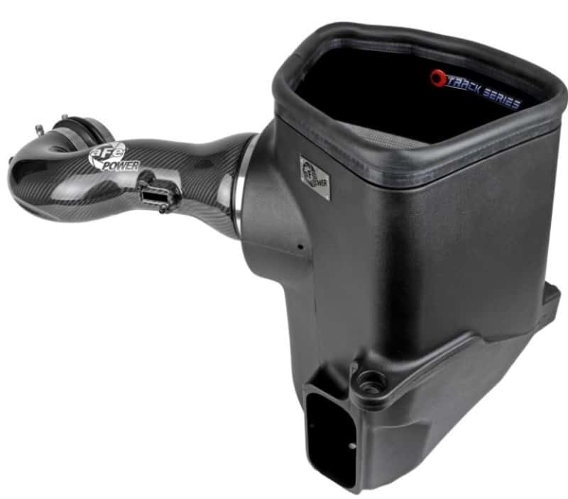 aFe — aFe 19-21 GM Trucks 5.3L/6.2L Track Series Carbon Fiber Cold Air Intake System W/ Pro Dry S Filters
Track Series Intake  - view 2