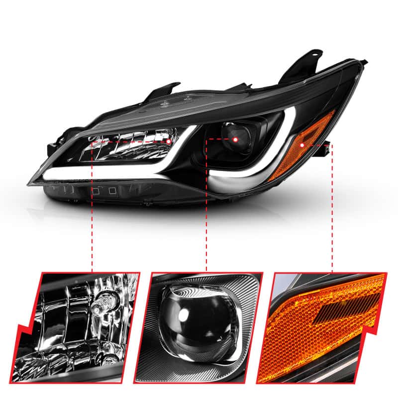 ANZO — ANZO Projector Headlights With Plank Style Design Black w/Amber 15-16 Toyota Camry (4DR)
Head Light Set
HdLtSet - view 4
