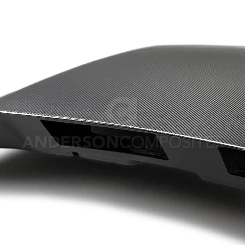 Anderson Composites — Anderson Composites 2018 Ford Mustang Double Sided Type-CJ 4in Carbon Fiber Cowl Hood - view 6