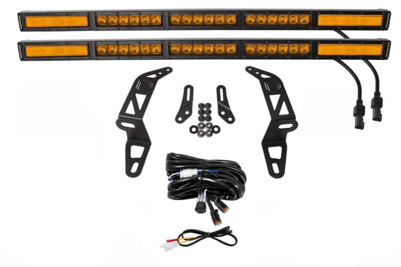Diode Dynamics — Diode Dynamics 18-21 Jeep JL Wrangler/Gladiator SS30 Bumper Bracket Kit - Amber Combo Dual - view 1
