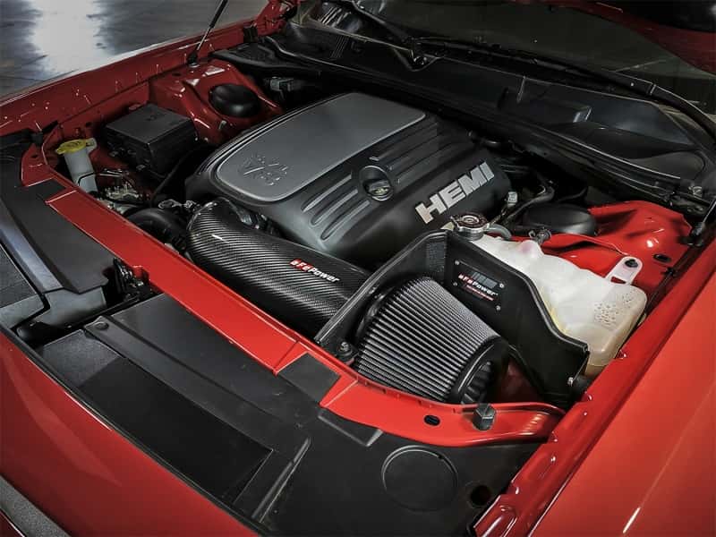 aFe — aFe POWER Magnum FORCE Carbon Fiber Stage 2 Track Series Pro Dry S CAIS - 11-18 Dodge Challenger V8
Track Series Intake - view 6
