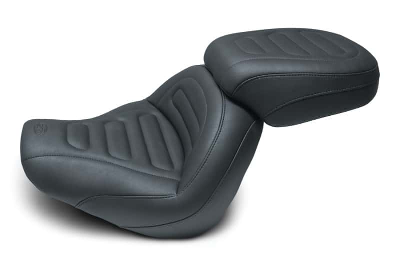 Mustang Motorcycle — Mustang 18-21 Harley Fat Bob Standard Touring Passenger Seat Trapezoid - Black - view 1