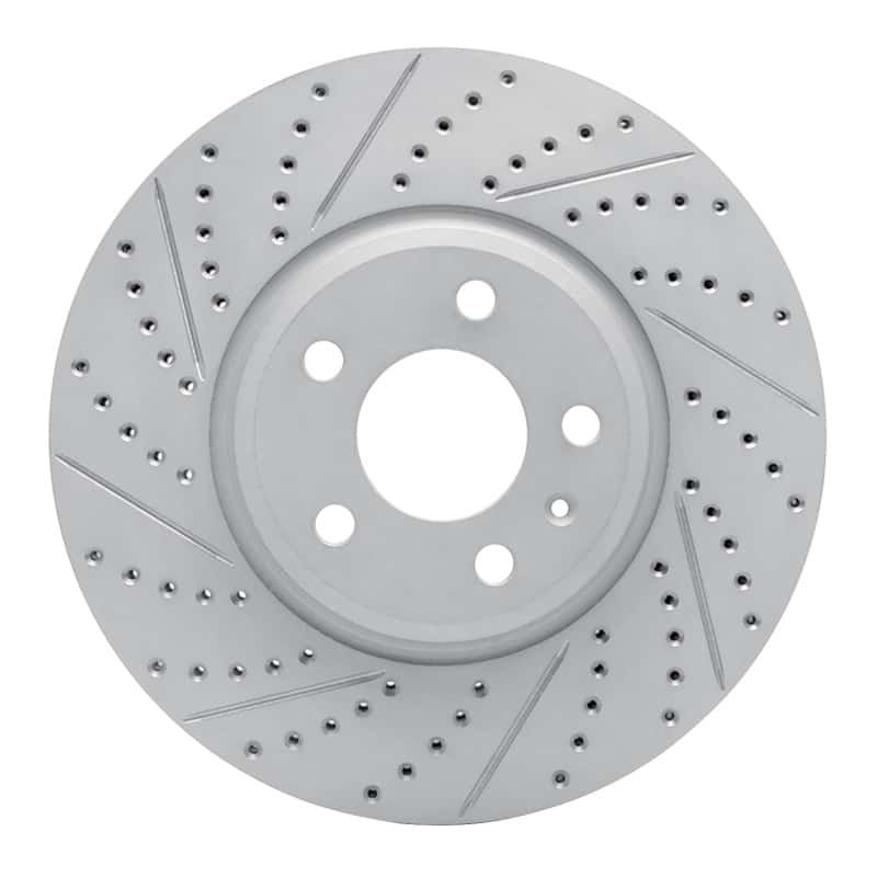 R1 Concepts — R1 08-12 Audi A5 Front Left Drilled & Slotted Geo-Carbon Rotor - view 1