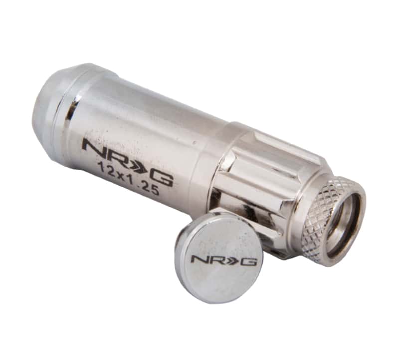 NRG — NRG 700 Series M12 X 1.25 Steel Lug Nut w/Dust Cap Cover Set 21 Pc w/Locks & Lock Socket - Silver - view 3