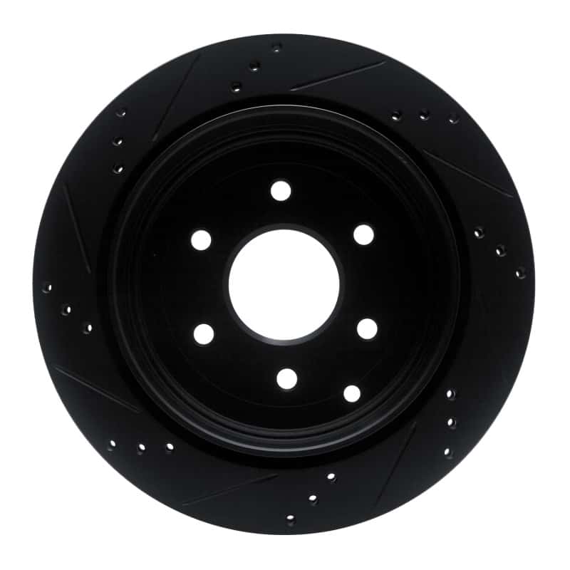 R1 Concepts — R1 10-24 Infiniti QX80 Rear Right Drilled & Slotted Black Brake Rotor
R1 Brake Rotor Drill - view 5
