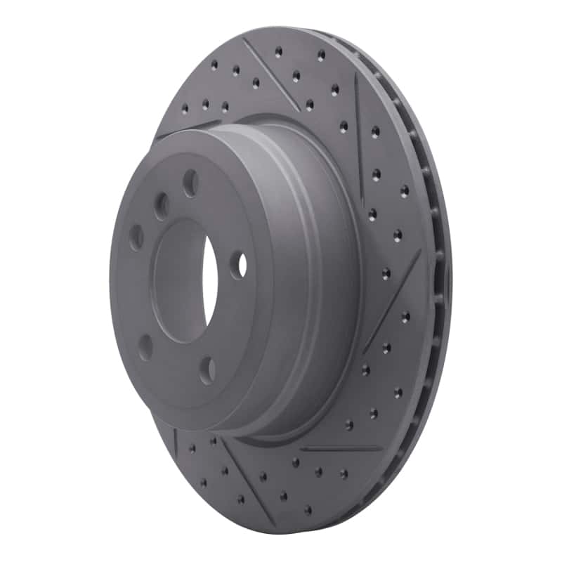 R1 Concepts — R1 07-19 BMW X5 Rear Right Drilled & Slotted Geo-Carbon Rotor - view 2