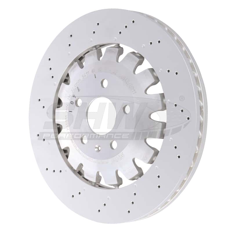 SHW Performance — SHW 18-21 Audi TT Quattro 2.0L Front Drilled-Dimpled Lightweight Brake Rotor (8S0615301L) - view 1