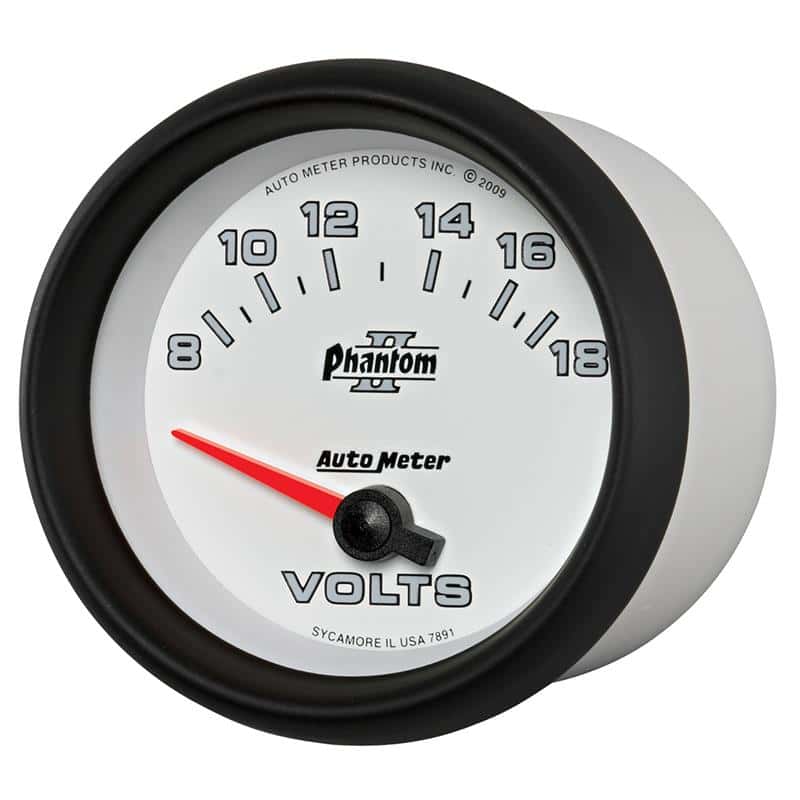 AutoMeter — Autometer Phantom II 2-5/8in 18V Electric Voltmeter Gauge
2-5/8" VOLTMETER, 8- - view 3
