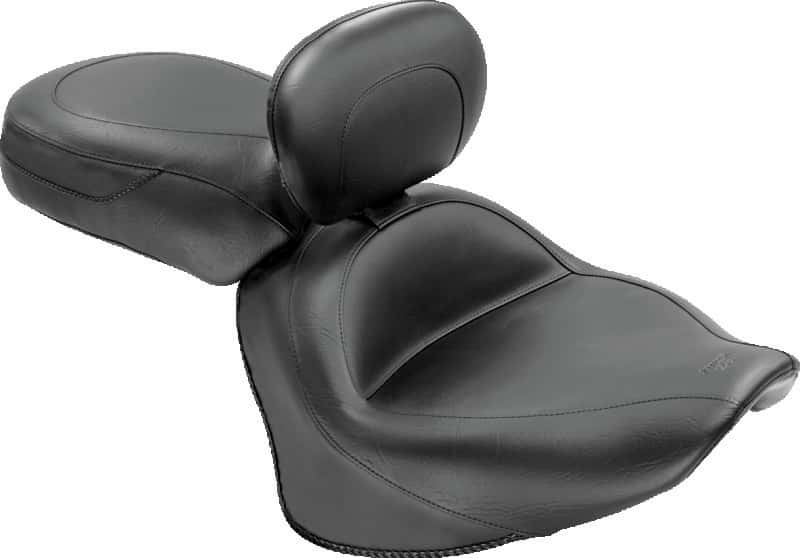 Mustang Motorcycle — Mustang 07-17 Yamaha V-Star 1300, 1300 Tourer Wide Touring 2PC Seat w/Driver Backrest - Black - view 1
