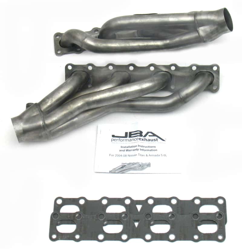 JBA — JBA 04-15 Nissan 5.6L VK56DE Oval Port 1-5/8in Primary Raw 409SS Cat4Ward Header
Exhaust Header - view 1