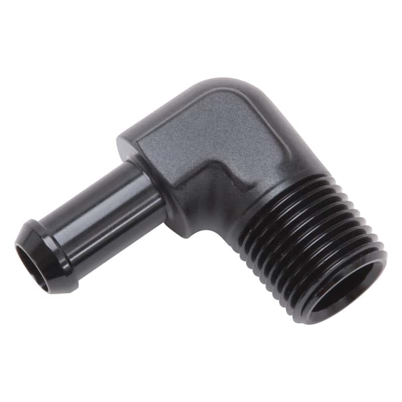 Edelbrock — Edelbrock Hose End 90-Deg 1/2In NPT to 3/8In Barb Black Anodize
KIT PARTS - view 5