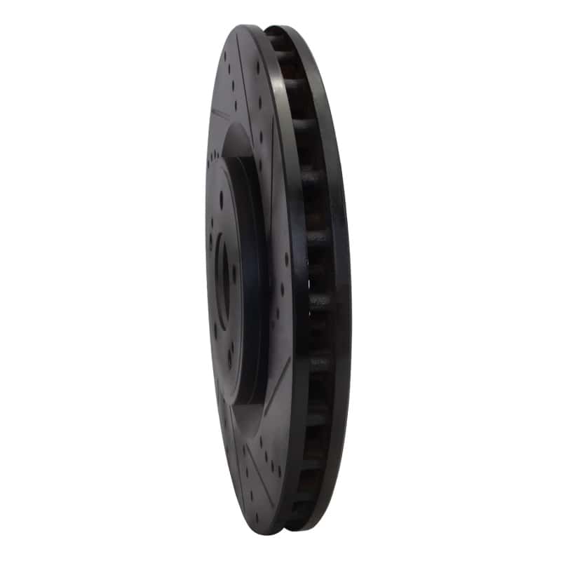 R1 Concepts — R1 08-15 Mitsubishi Lancer Front Right Drilled & Slotted Black Brake Rotor
R1 Brake Rotor Drill - view 2