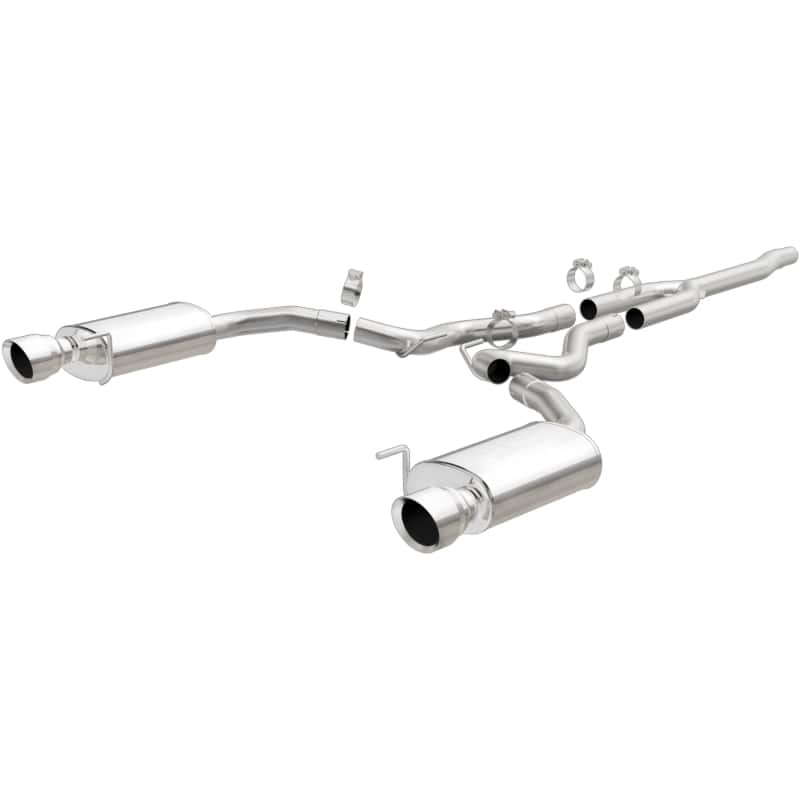 Magnaflow — MagnaFlow Cat Back, SS, 2.5in, Street, Dual Split Polished 4.5in Tips 2015 Ford Mustang Ecoboost
Cat-Back - view 2