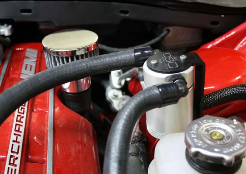 J&L — J&L 15-17 Dodge Hellcat 6.2L Hemi Driver Side Oil Separator 3.0 - Clear Anodized
Oil Separator - view 2
