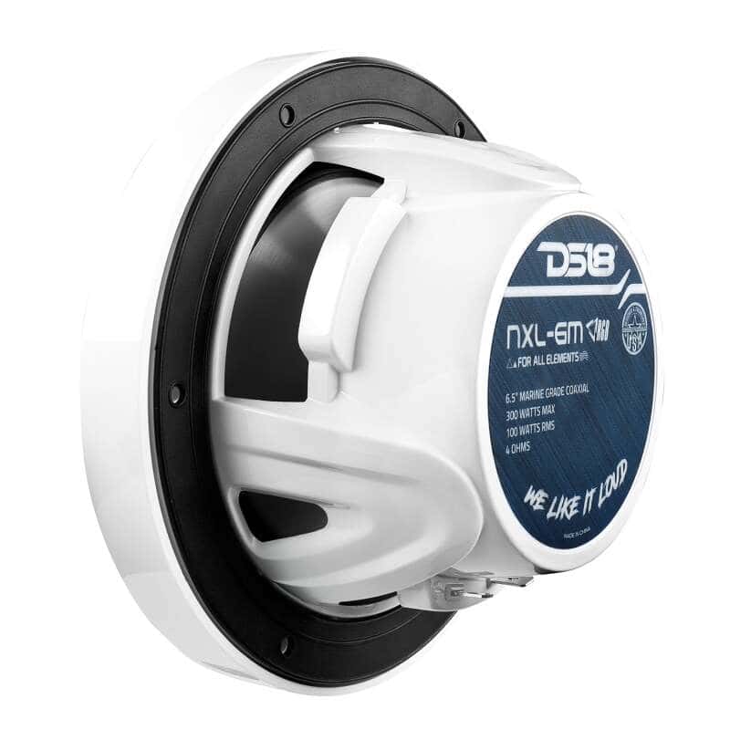 DS18 — DS18 NXL-M Series Speaker w/ RGB LED Lights 6.5in 2-Way 100 Watts RMS 4 ohm White w/ Cover - view 2