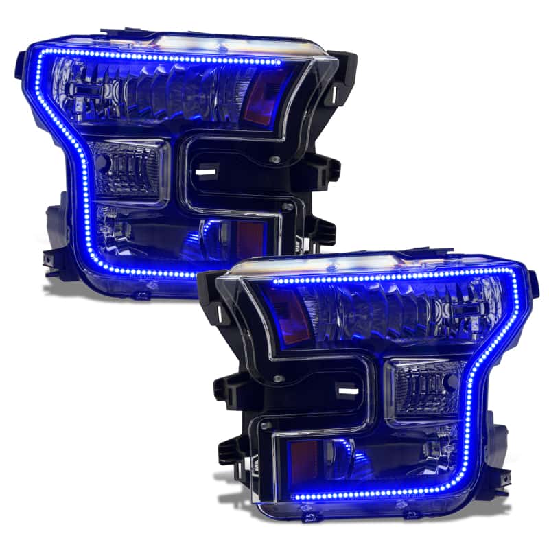 ORACLE Lighting — Oracle 15-17 Ford F-150 Dynamic RGB+A Pre-Assembled Headlights Halogen - Blk Edition - - view 3