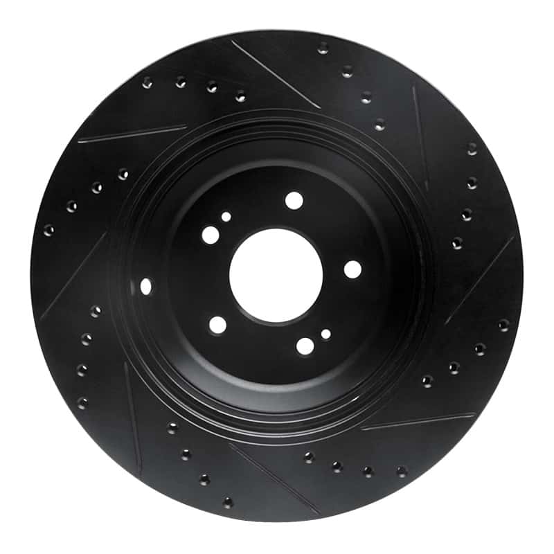 R1 Concepts — R1 17-19 Genesis G90 Rear Left Drilled & Slotted Black Brake Rotor
R1 Brake Rotor Drill - view 5