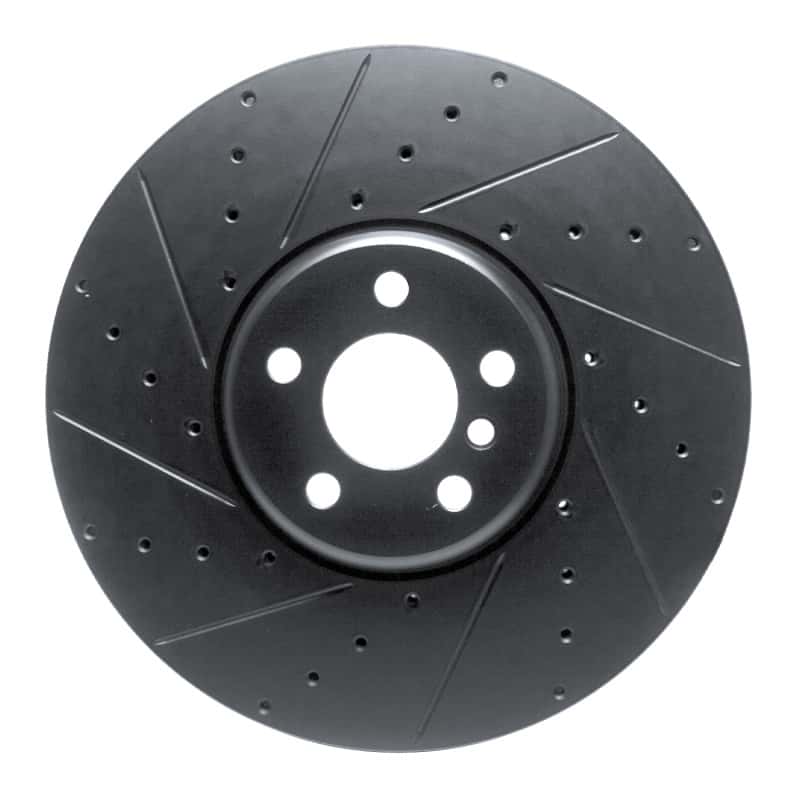 R1 Concepts — R1 16-25 BMW i5 Left Front Drilled & Slotted Black Brake Rotor
R1 Brake Rotor Drill - view 1