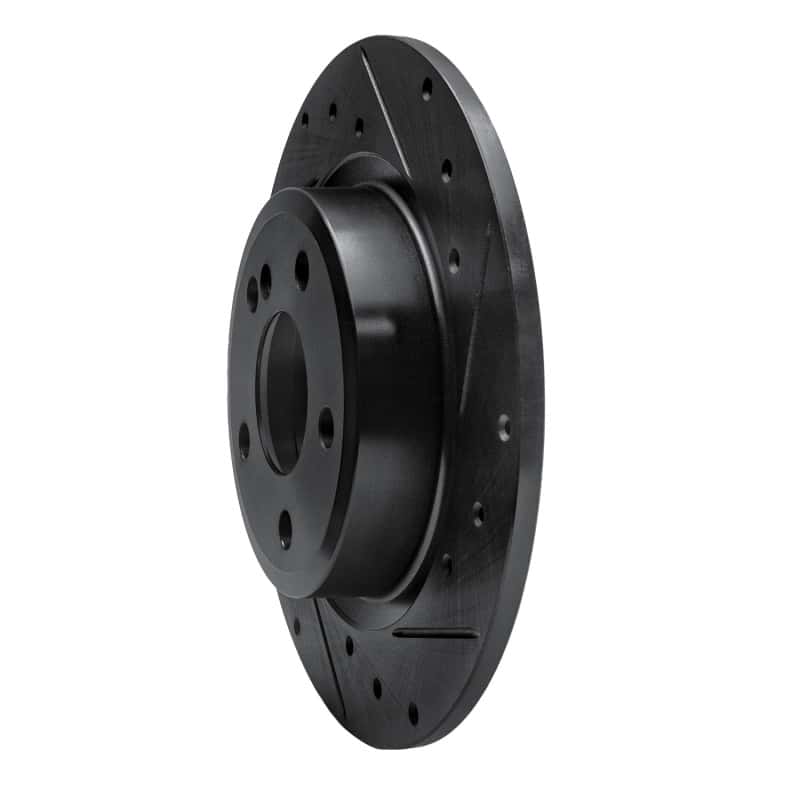 R1 Concepts — R1 14-20 Infiniti QX30 Rear Right Drilled & Slotted Black Brake Rotor
R1 Brake Rotor Drill - view 2