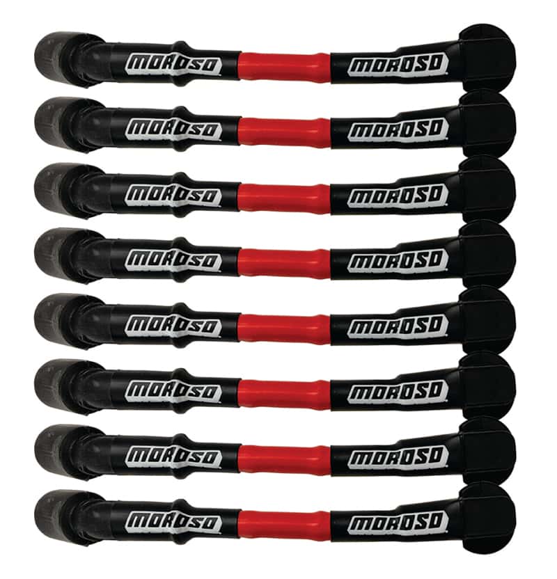 Moroso — Moroso 9.75in Long Coil On Plug Sleeved Ultra Spark Plug Wire Set - Red - view 2