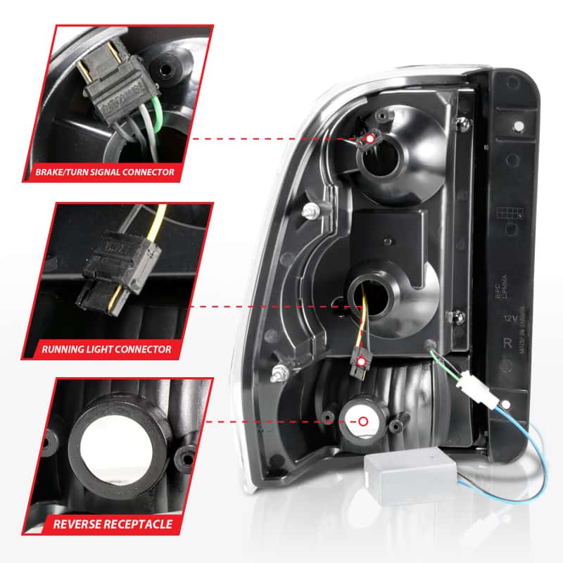 ANZO — ANZO 2002-2009 Chevrolet Trailblazer LED Tail Lights w/ Light Bar Black Housing Smoke Lens - view 11