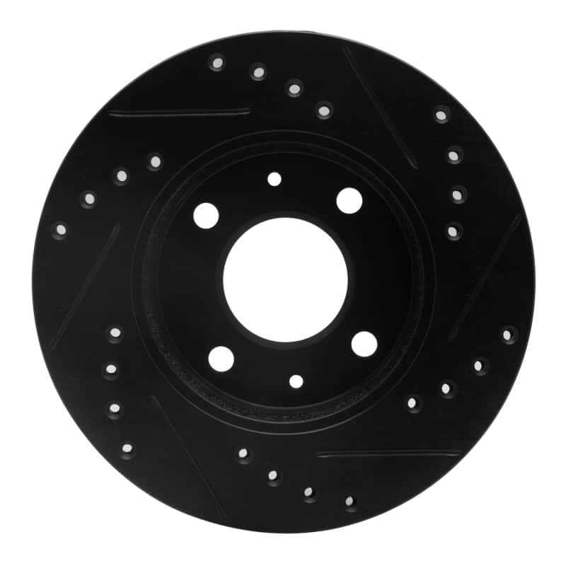 R1 Concepts — R1 86-17 Nissan NX Front Left Drilled & Slotted Black Brake Rotor
R1 Brake Rotor Drill - view 5