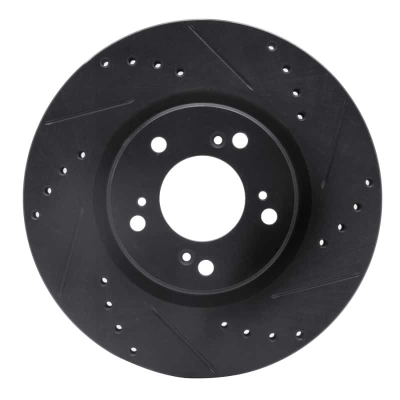 R1 Concepts — R1 00-09 Honda S2000 Front Right Drilled & Slotted Black Brake Rotor
R1 Brake Rotor Drill - view 1