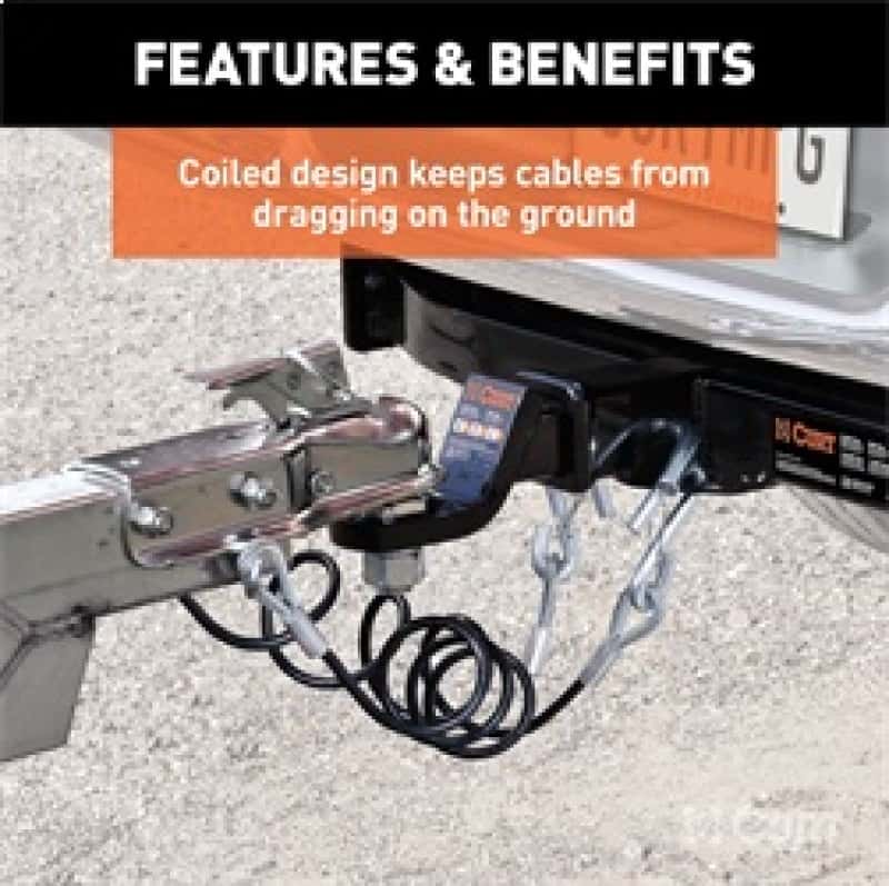RockJock — RockJock Curt Towing Safety Cable Kit 44 1/2in Long w/ 2 Snap Hooks 5000lbs 2-Pack
Safety Cable - view 6