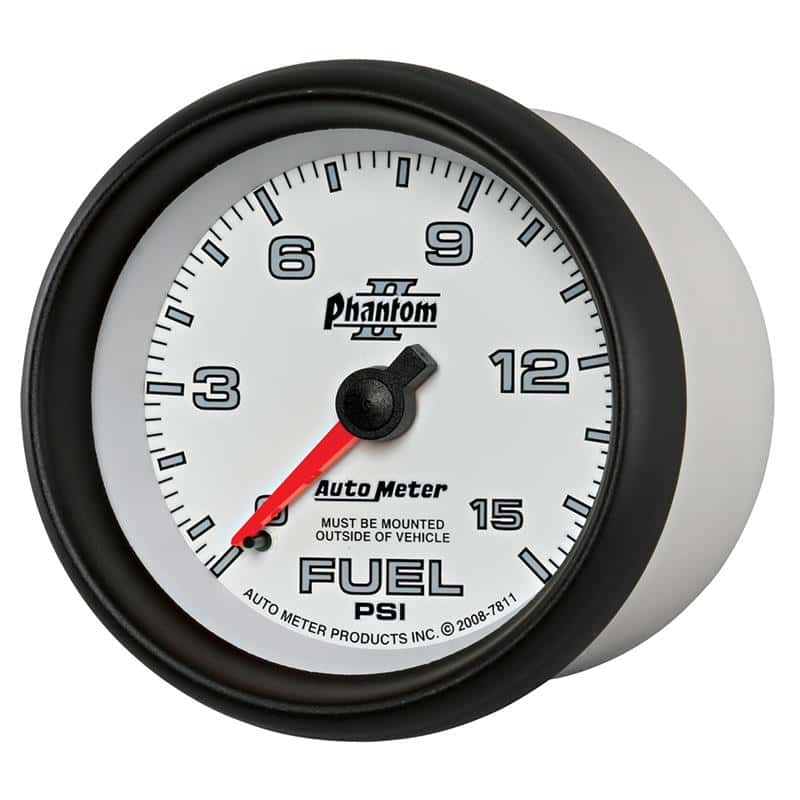 AutoMeter — Autometer Phantom II 2-5/8in 0-15PSI Mechanical Fuel Pressure Gauge
2-5/8" FUEL PRESS, 0 - view 3
