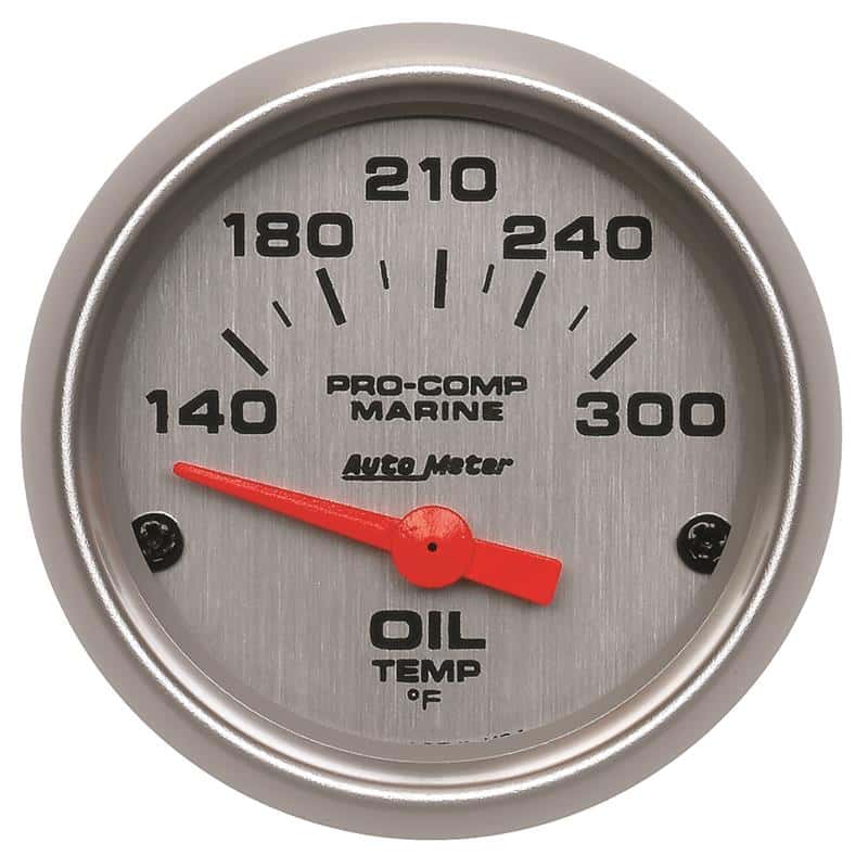 AutoMeter — Autometer Marine Silver Ultra-Lite 2-1/16in Electric Oil Temperature Gauge 140-300 Deg F
GA 2" OT 300F E MS - view 2