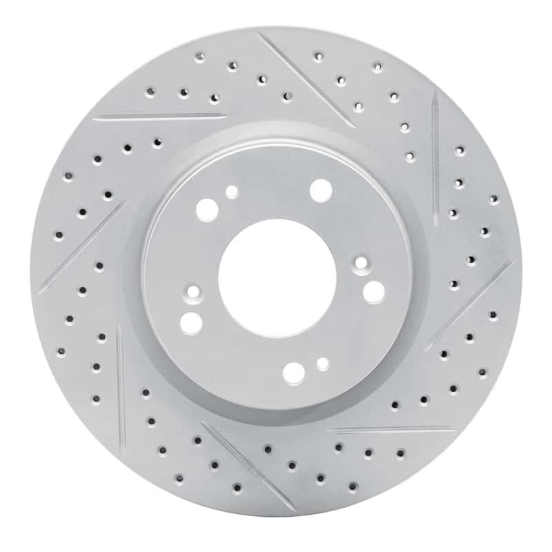 R1 Concepts — R1 04-12 Mitsubishi Eclipse Front Right Drilled & Slotted Geo-Carbon Rotor - view 1