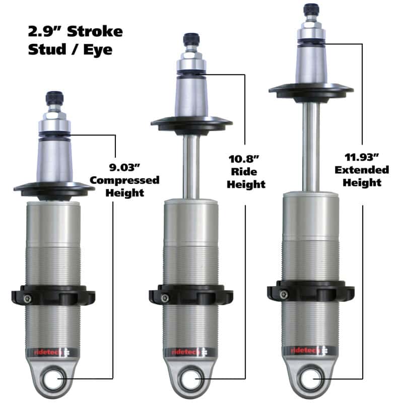Ridetech — Ridetech Anodized HQ Coilover Shock Single Adjustable 2.9in Stroke / 2in Stud Mount - Single
HQ CO 2.9" 2" Stud - view 1