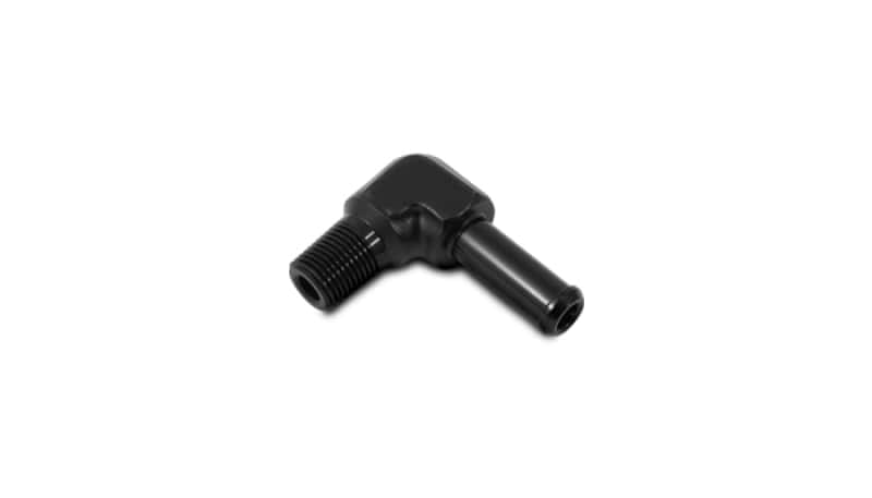 Vibrant — Vibrant 1/4 NPT to 3/8in Barb Straight Fitting 90 Deg Adapter - Aluminum
Multi-PurposeFitting
1/4NPTML3/8"Brb90Deg
1/4"ML-3/8"Barb90Deg - view 3