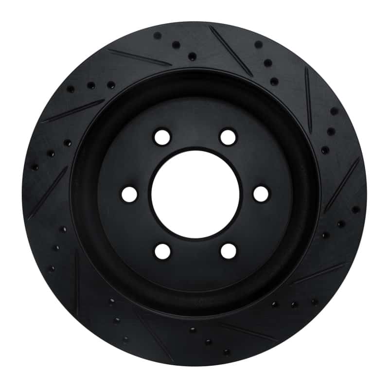 R1 Concepts — R1 18-21 Ford F-150 4WD Rear Left Drilled & Slotted Black Brake Rotor
R1 Brake Rotor Drill - view 5