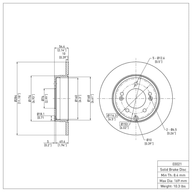 DFC — DFC 05-20 Hyundai Sonata Rear GeoSPEC Coated Rotor
DFC Brake Rotor - view 2