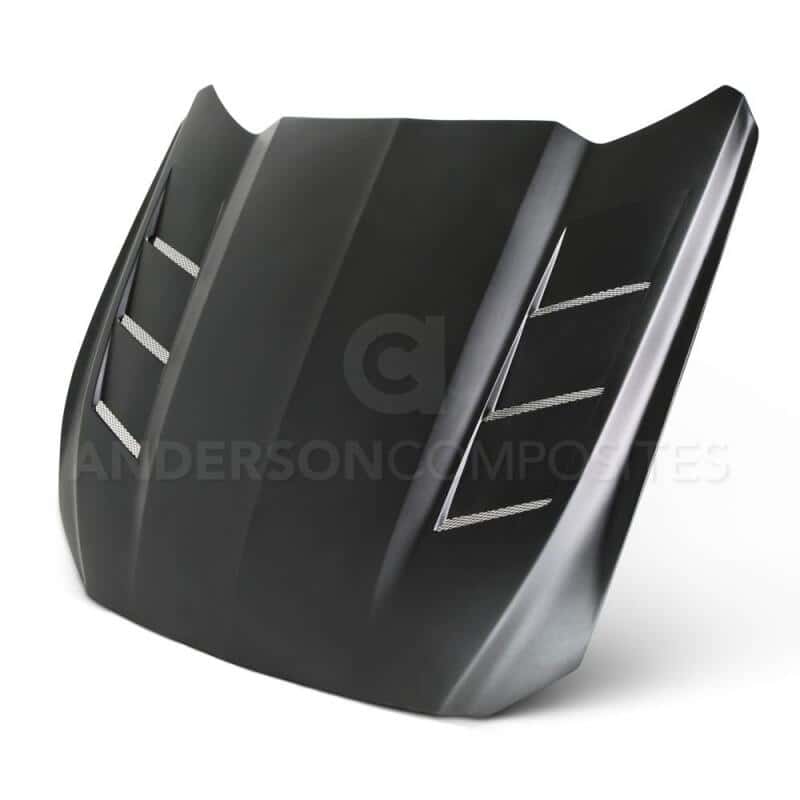 Anderson Composites — Anderson Composites 15-16 Ford Mustang (Excl. GT350/GT350R) Fiberglass Heat Extractor Hood - view 2