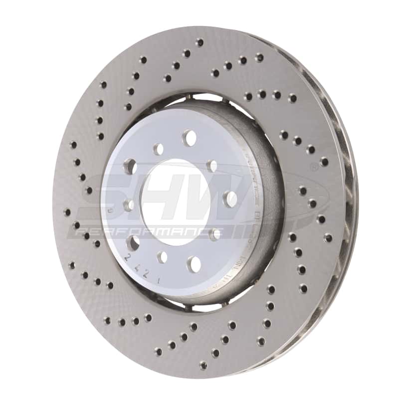 SHW Performance — SHW 01-06 BMW M3 3.2L Left Front Drilled Lightweight Brake Rotor (European Model) (34112282801) - view 2