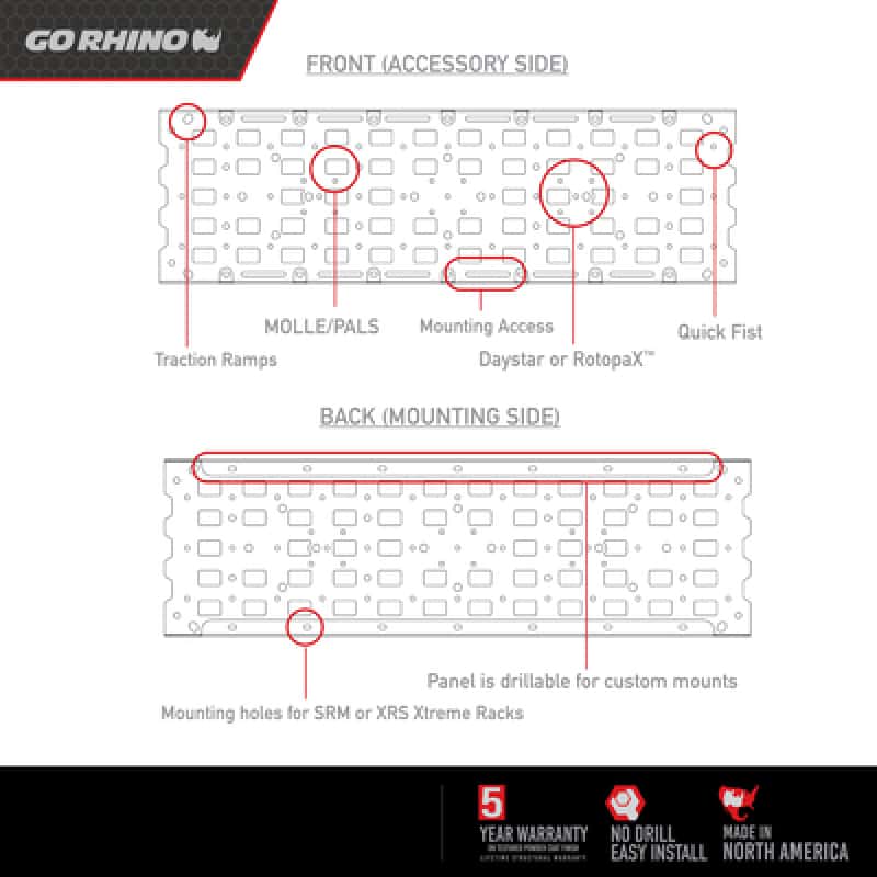 Go Rhino — Go Rhino Rhino Accessory Gear Plate Kit
Rhino Gear Plate - view 3