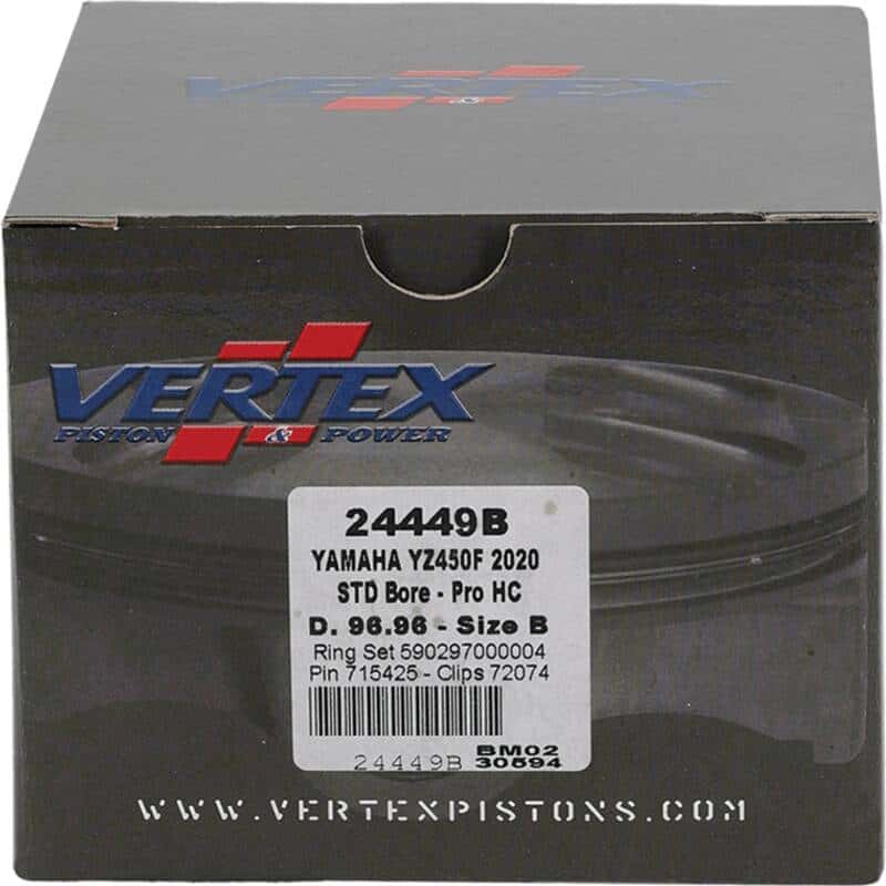Vertex Pistons — Vertex Piston 21-23 Yamaha WR 450 F 450cc Forged High Compression Piston Kit 13.8:1 Comp. - view 3